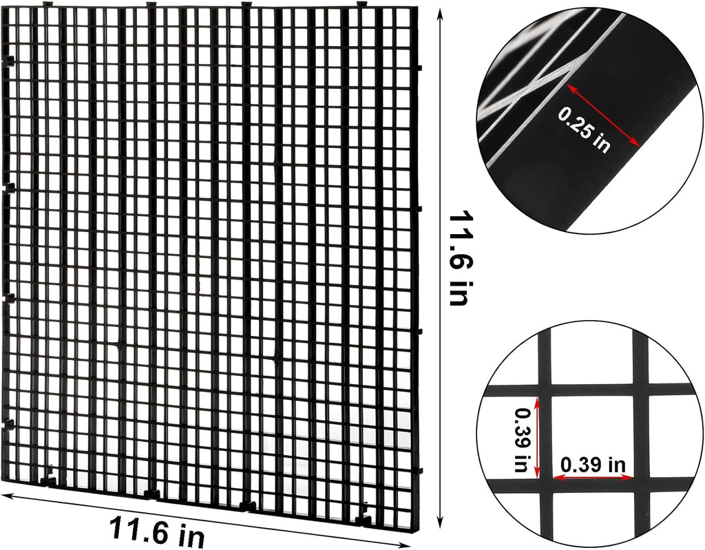 Okllen 12 Pack Aquarium Fish Tank Divider Plastic Egg Crate, Bottom Tray Grid Isolation, Plastic Egg Crate Grid Divider Tray for Mixed Breeding Light Diffuser