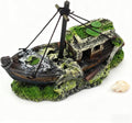 Aquarium Realistic Shipwreck Decor, Resin Sunken Ship Ornament, Perfect for Betta, Shrimp, Reptiles & Tank Landscaping