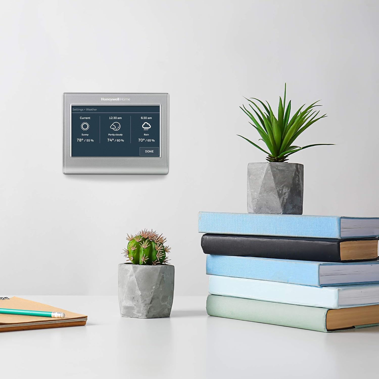 Honeywell Home RTH9585WF1004 Wi-Fi Smart Color Thermostat, 7 Day Programmable, Touch Screen, Energy Star, Alexa Ready, Gray (Pack of 2)