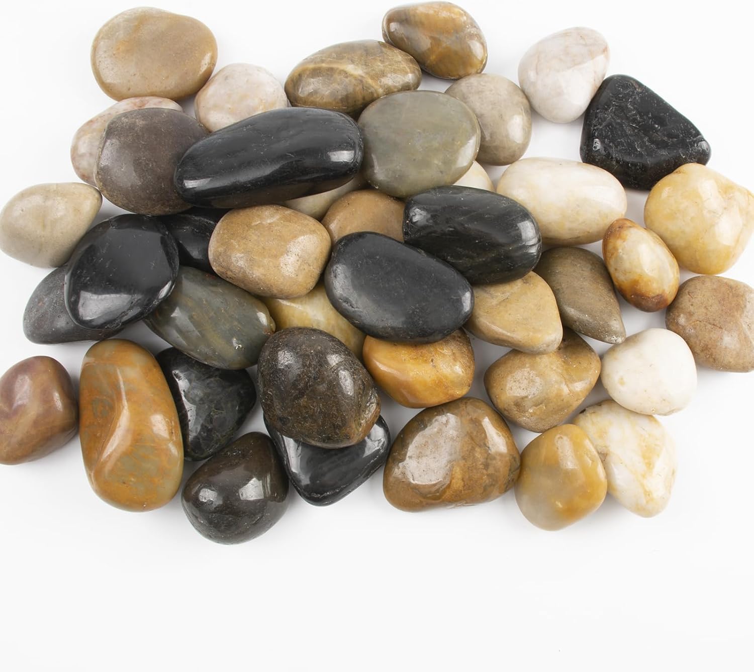20lbs 1-2 Inch River Rocks, Decorative Mixed Pebbles for Garden Landscaping, Indoor Plants, Fish Tanks, Vases, and Succulents – Ideal for Home Decoration and Outdoor Gardens (Weight : 20 LB, Mixed)