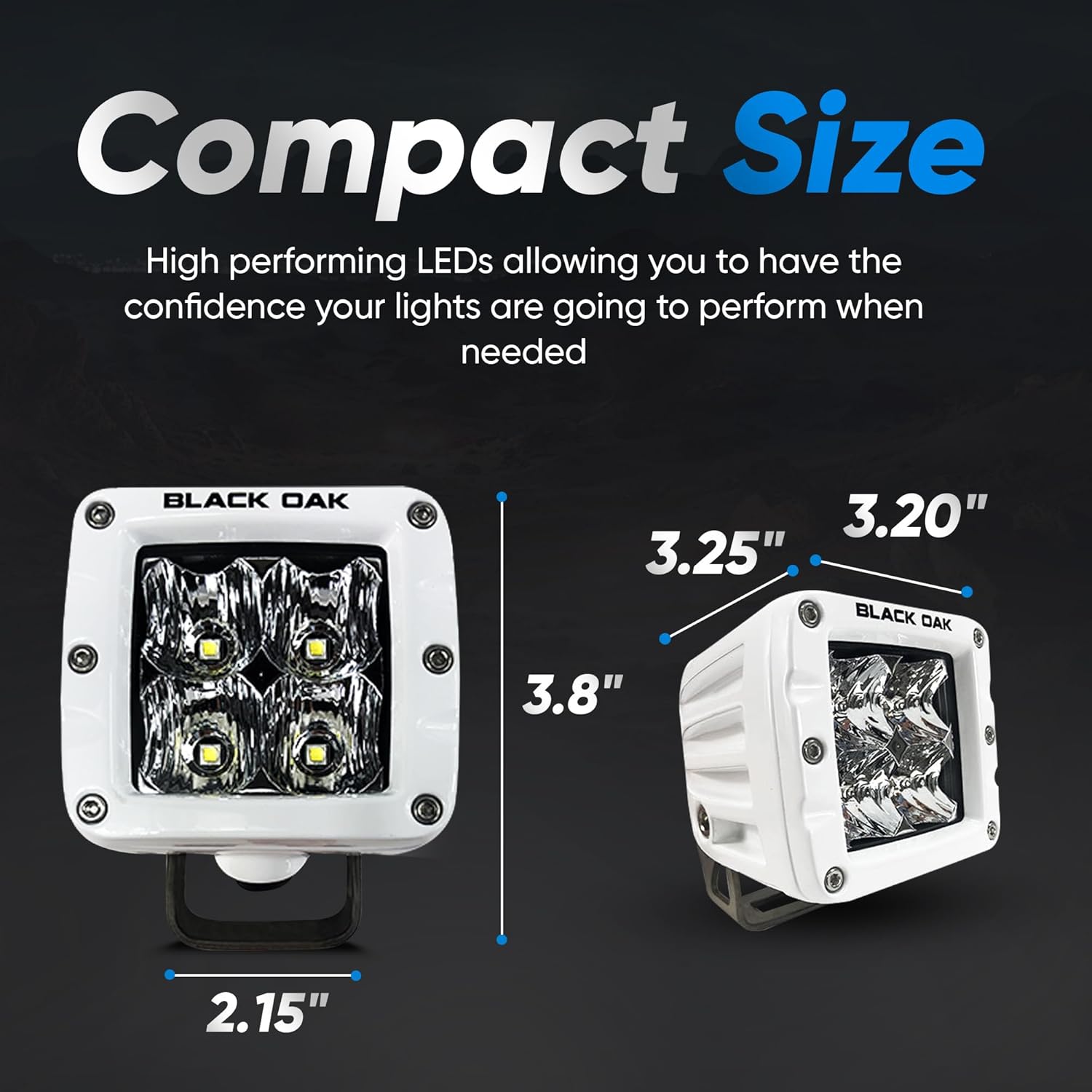 Black Oak LED Pro Series 3.0 Marine 2 Inch POD Light: Spot 40W CREE XM-L2 (2 Pack) Includes Brackets and Wiring Harness, Waterproof Lighting for Offroad Trucks, ATV, UTV, Boats