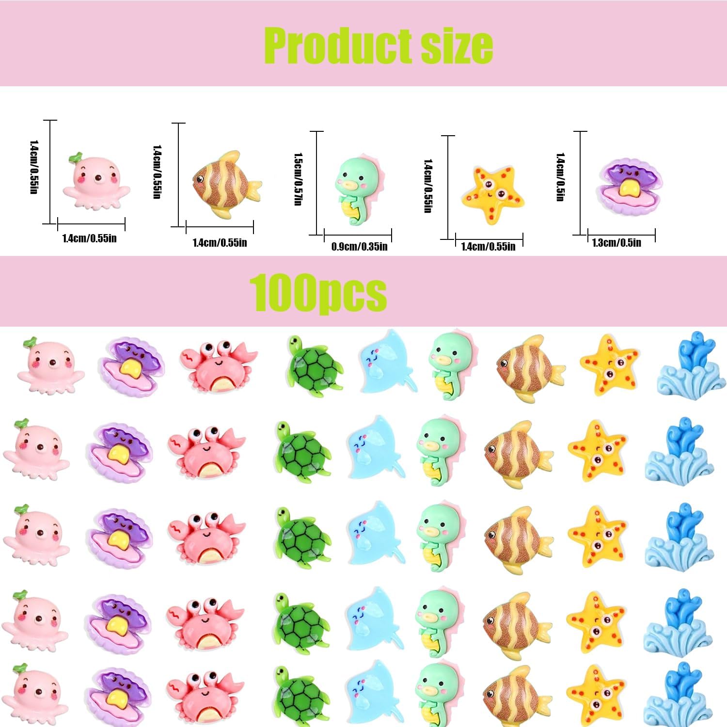 100 pcs Mini Ocean Resin Animals Plastic Animals Marine Miniature Aquarium Ornaments Decorations for DIY Fish Tank Potted Micro Fairy Garden Dollhouse (100PCS Marine Animal Set)