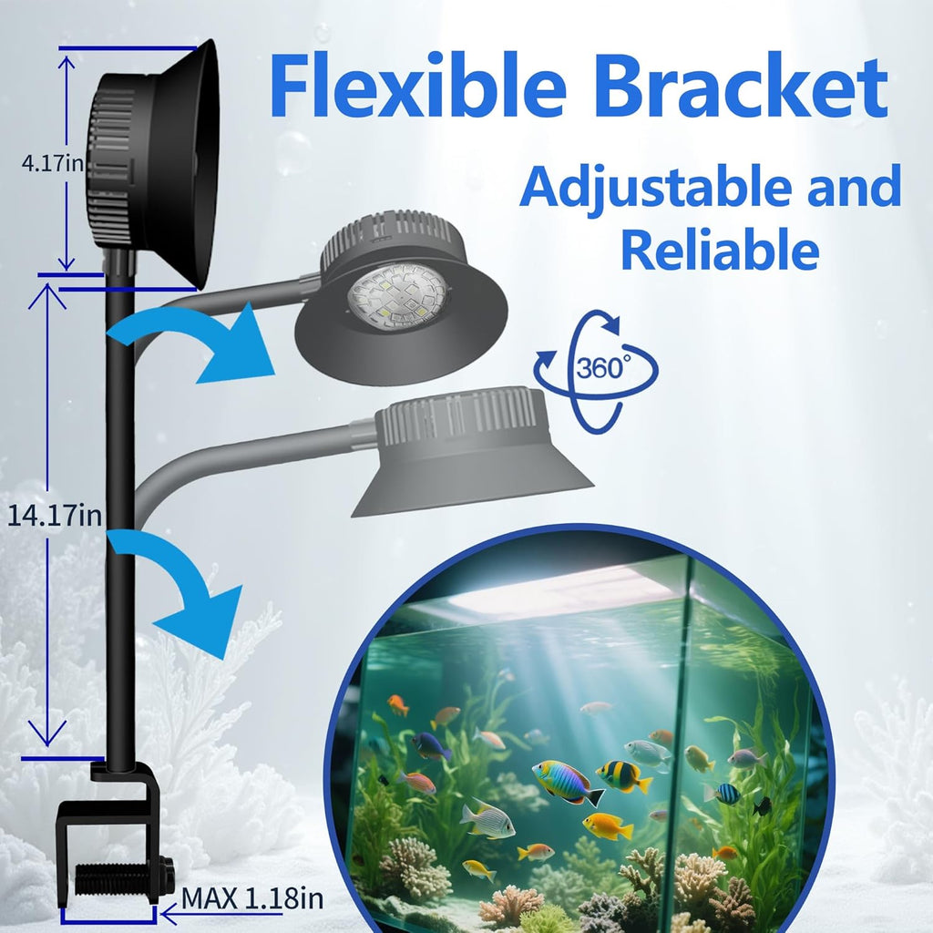 N30 Aquarium Reef Light, 30 Watts Dimmable Timing Full Spectrum for Marine Fish Tank Saltwater Nano Tank Reef Light for Coral