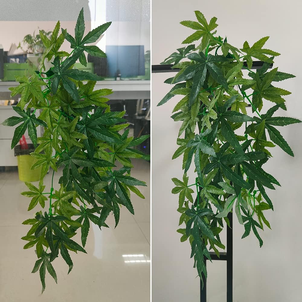 Dsoar 50cm/20in Aquarium Decorations Plants Artificial Fake Plastic Water Grass Plants for Fish Tank Aquarium Decor Artificial Hanging Plants