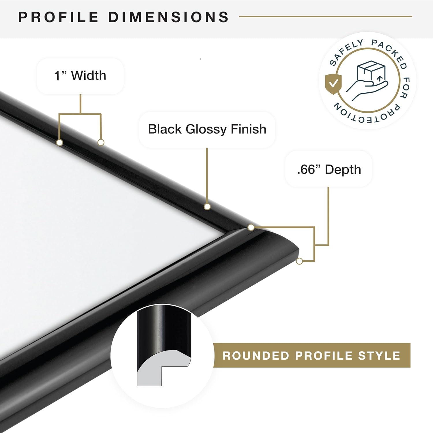 MCS Trendsetter 12x18 Poster Frame Black High-Gloss, Vertical & Horizontal Wall Hanging Large Picture Frame for Photos, Posters & Art Prints (2-Pack)