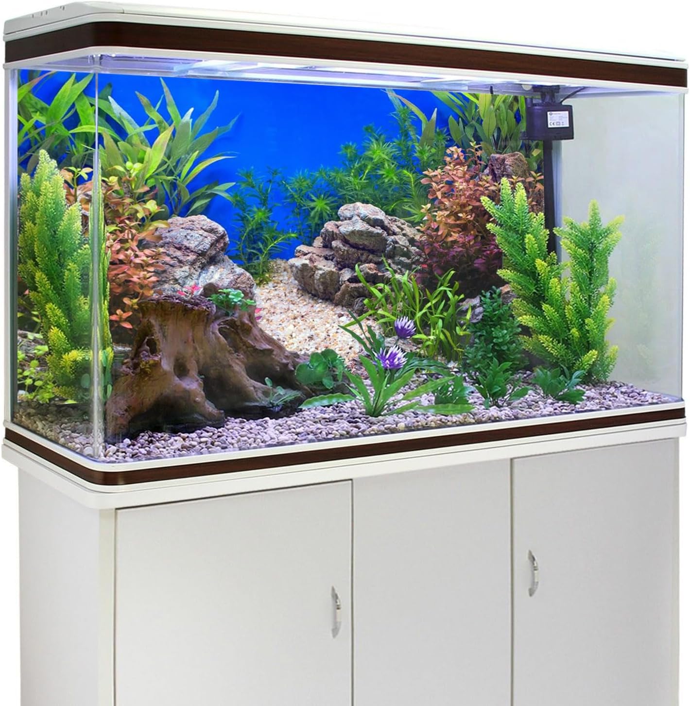 AWERT 60x24 inches Aquatic Plant Fish Tank Background Stone River Bed & Lake Aquarium Background Vinyl