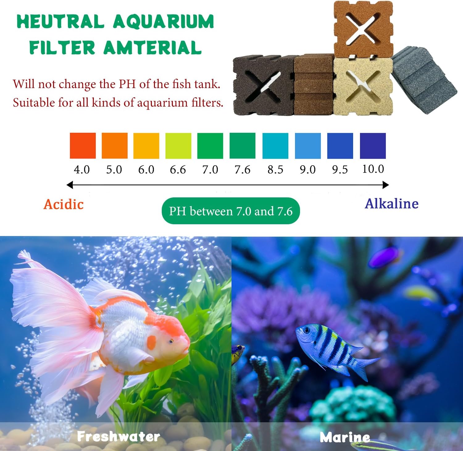 SHIGATSU Aquarium Filter Media, 15 Pack Aquarium Ceramic Bio Filter Media for Saltwater and Freshwater Pond Fish Tank