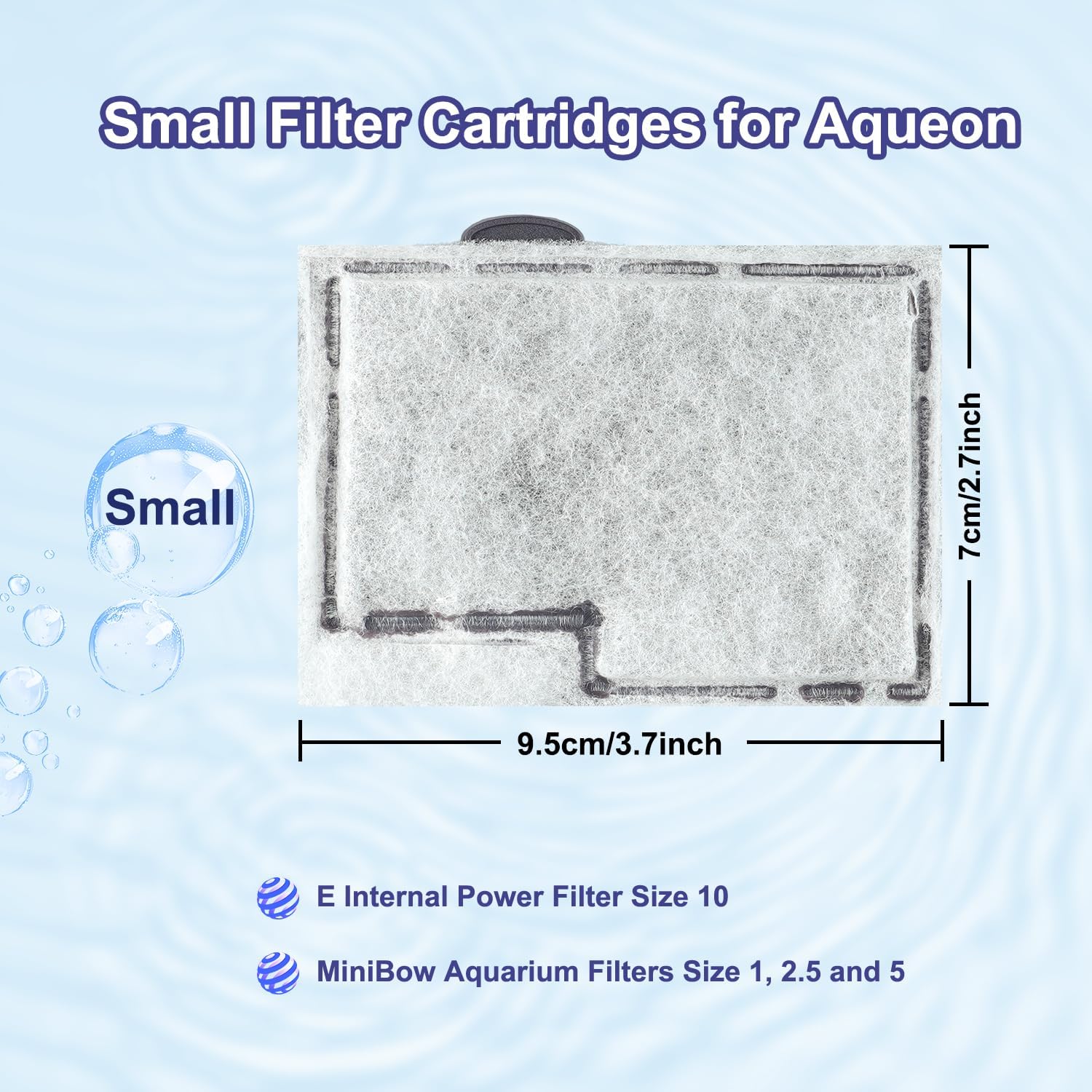 10 Pack Small Filter Cartridges for Aqueon,Small Fish Tank Replacement Filter for Aqueon QuietFlow E Internal Power Filter Size 10 and MiniBow Aquarium Filters Size 1, 2.5 and 5 Gallon