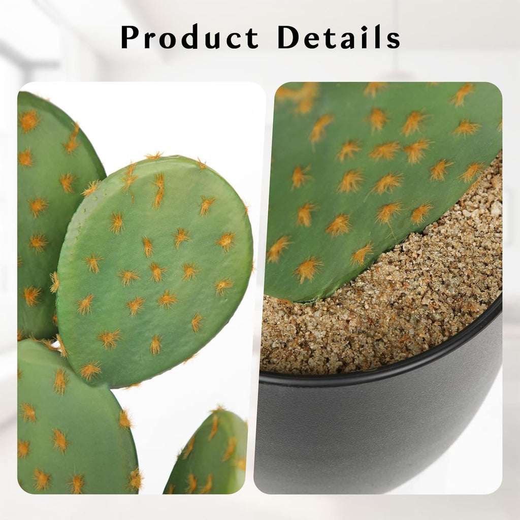 DILATATA Tall Fake Cactus Plant 27.5 inch Large Artificial Cactus Tree 'Prickly Pear Cactus' Faux Cactus Desert Plants Big Fake Cacti for Home Garden Office Decor