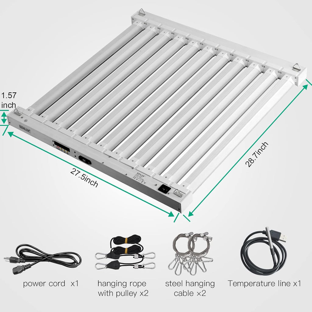 SZHLUX 500W LED Grow Light 4x4/5x5ft with Timer and Temp Control, Full Spectrum Grow Lamp with 1056 Diodes,Indoor Plants for Seedling Veg and Bloom Grow Light