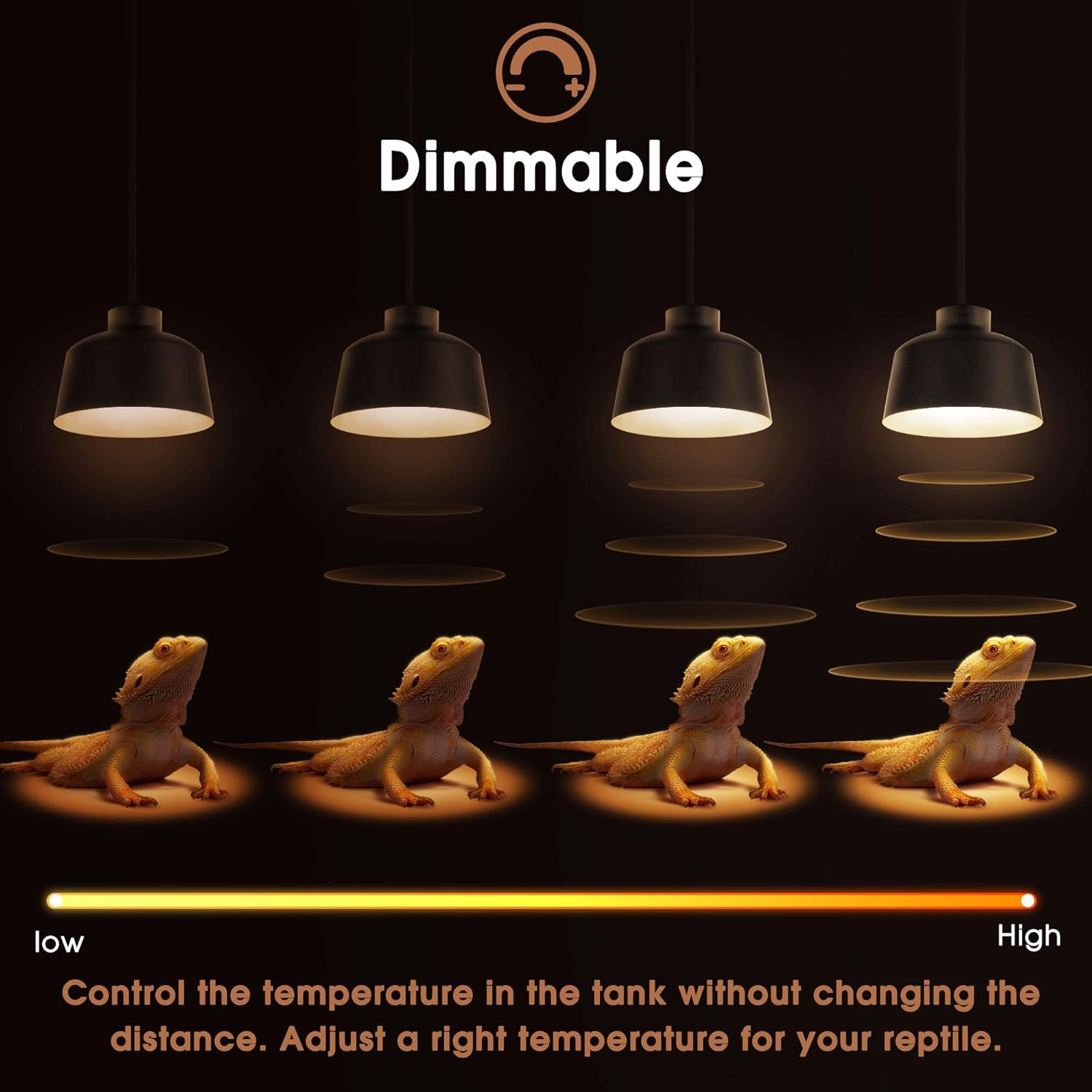 Briignite Reptile Heat Bulb 2 Pack, 75W UVA Reptile Light Bulbs, Dimmable Heat Lamp Bulbs Basking Spot Light Bulb for Reptiles, Amphibian, Bearded Dragon, Lizard, Chicken