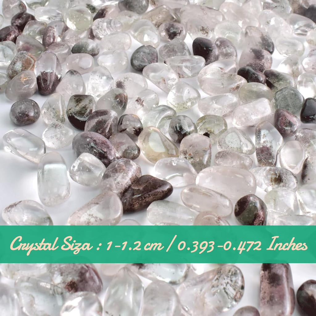 Polished Green Phantom Quartz Crystal Set, 0.4", 128 Pcs - Handpicked Tumbled Stones and Crystals Bulk for Healing, Reiki, Meditation, Witchcraft and Home Decor, 0.39-0.47 Inch