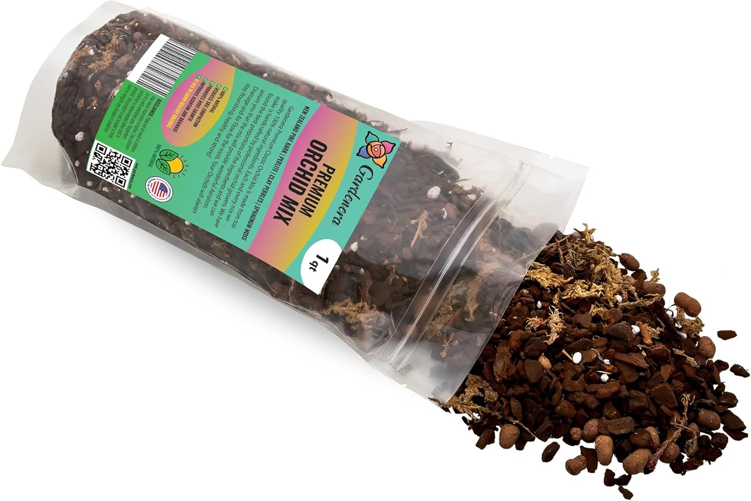 Organic Premium Orchid Soil Mix by Gardenera - Hand Mixed Classic Sphagnum Moss Potting Soil Mix - for Phalaenopsis Orchid - 3 Quart - Made in USA