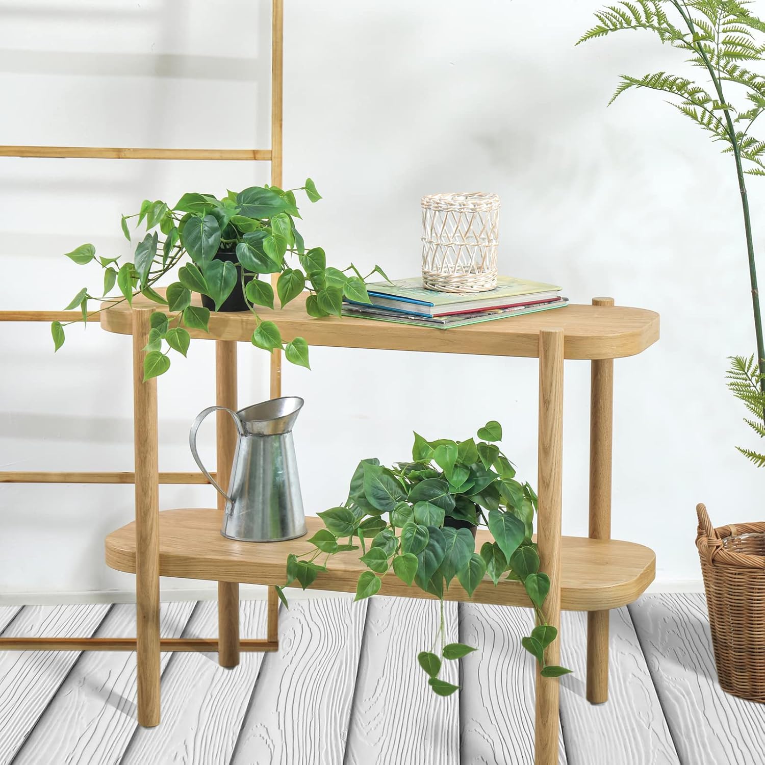 2 Pack Artificial Scindapsus Aureus, Realistic Fake Plants with Plastic Pot for Home Office Bedroom Indoor Outdoor Decor(8in H)