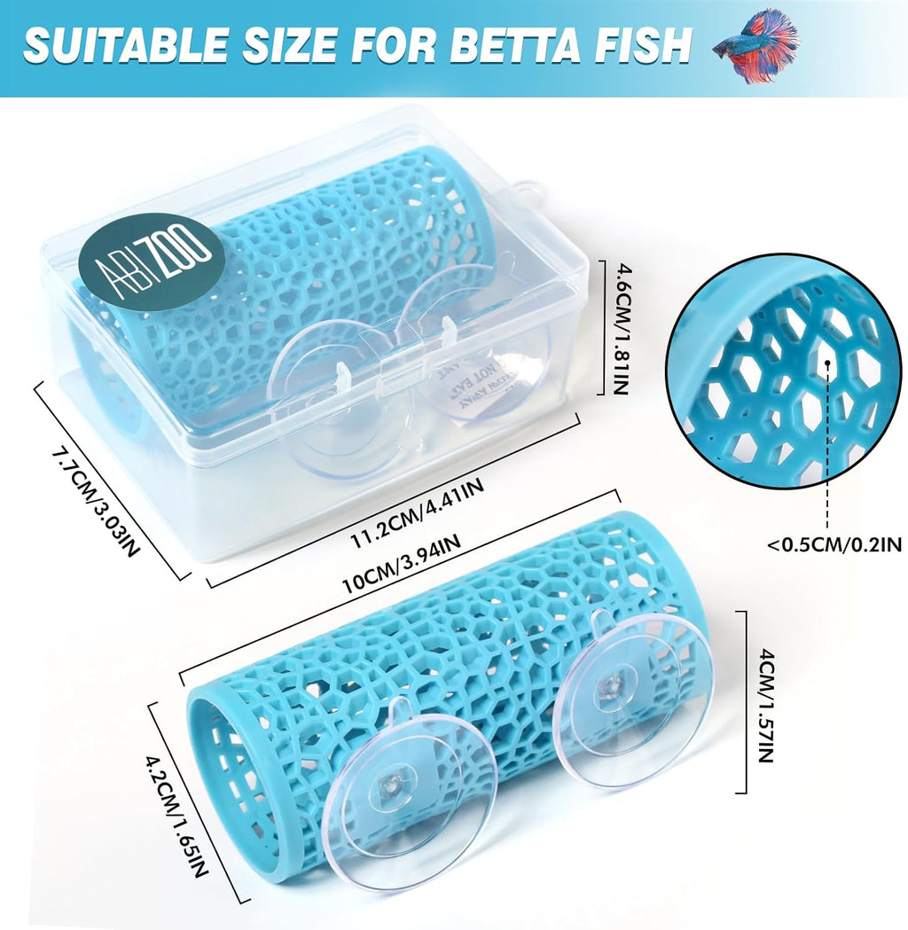 Abizoo Betta Fish Tunnel Hideout for Aquarium Decoration Hollow Coral Design Smooth Finish, Fish Tank Accessory Habitat Cave for Betta Shrimp Guppies Neon Tetras Zebra Danios and Other Small Fish
