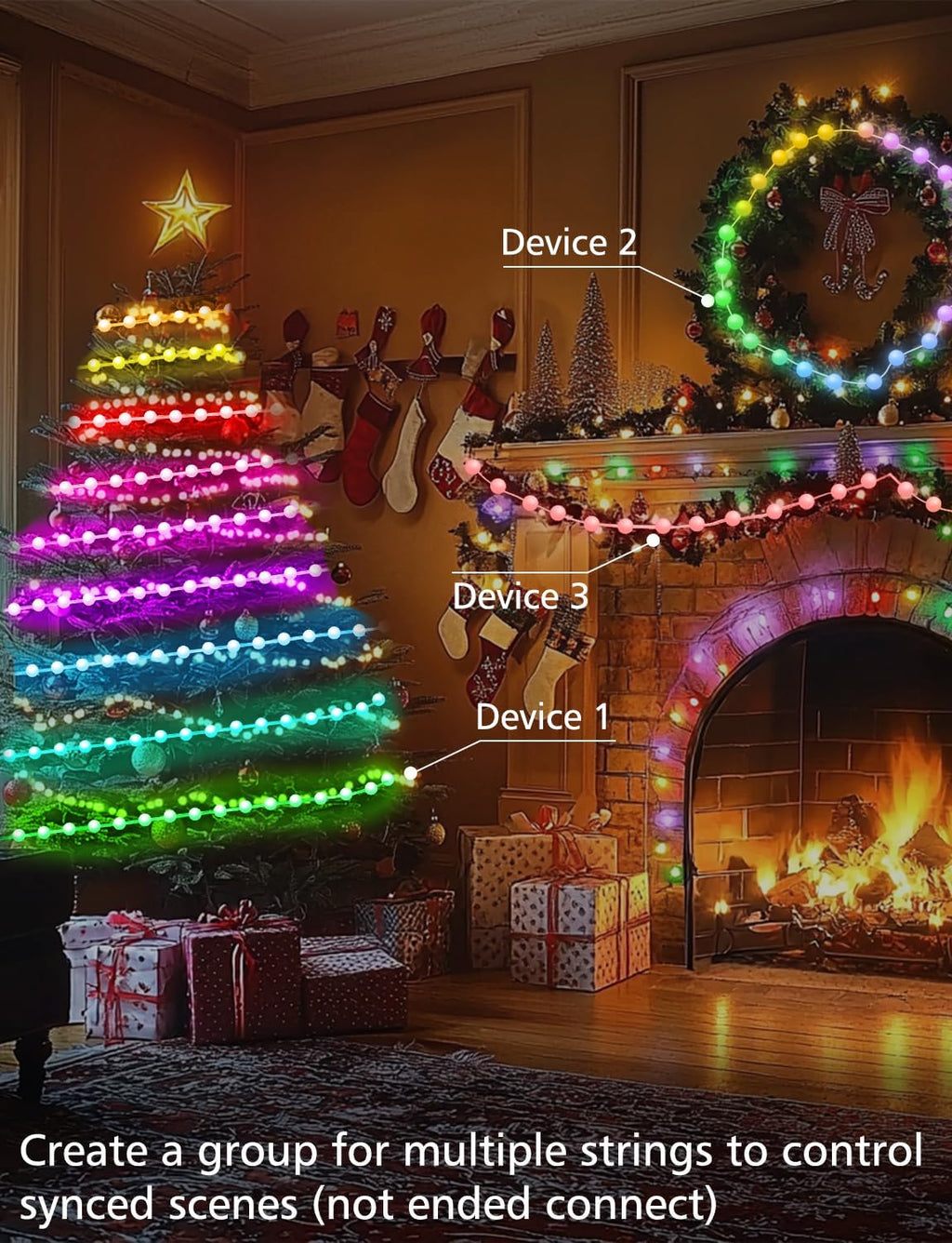 Smart Color Changing Globe String Lights, 33Ft 16 Million Colored Fairy Lights Plug in APP & Remote Control DIY Music Sync Twinkle Light for Bedroom Classroom Christmas Decor Christmas Gift