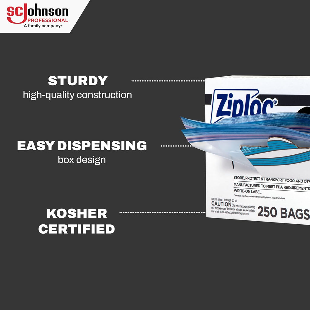 Ziploc® Freezer And Storage Bags, 1 Gallon, Box Of 250 Bags