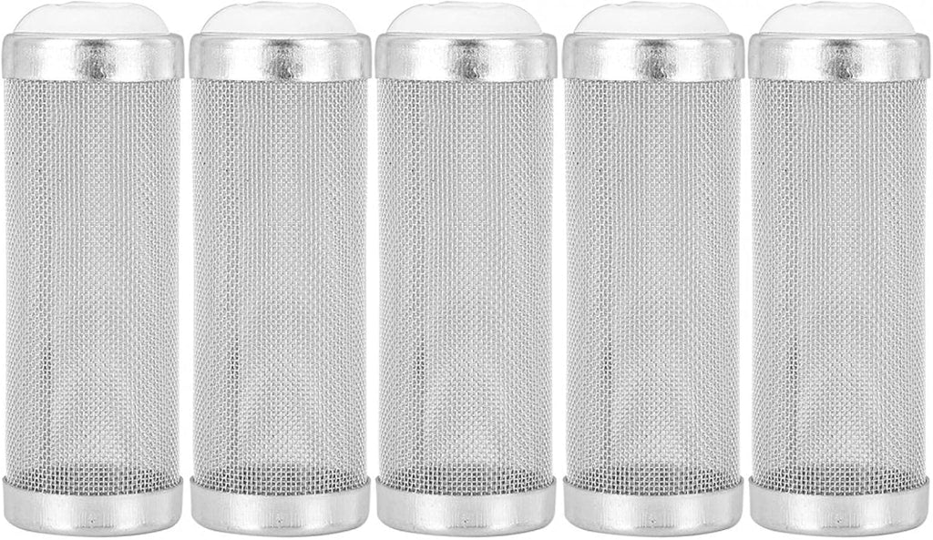 Joyzan Aquarium Filter Inflow Inlet Mesh, Stainless Steel Intake Shrimp Guard Protector Cover Screen Metal Fish Tank Prefilter Tube Strainer Net Protecting Basket Media Accessory 16mm 5Pcs Silver