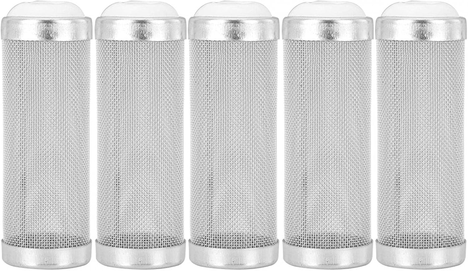 Joyzan Aquarium Filter Inflow Inlet Mesh, Stainless Steel Intake Shrimp Guard Protector Cover Screen Metal Fish Tank Prefilter Tube Strainer Net Protecting Basket Media Accessory 16mm 5Pcs Silver
