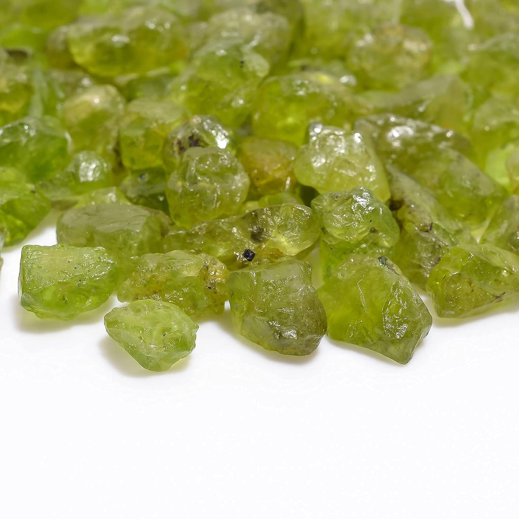 GEMKORA™ 100 carats Raw Green Peridot Crystals, Wholesale Lot, Natural Gemstone, Rough Crystals, Rock Stones, Jewelry Making Supplies, DIY & Crafts, August Birthstone, 5 to 8 mm