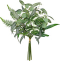Artificial Greenery Stems Box Set, 5 Kinds Mixed Eucalyptus Leaves Silver Dollar Fern Monstera Leaf Faux Plants Bulk for DIY Bouquets Wedding Floral Arrangements Table Centerpieces Vase Decor