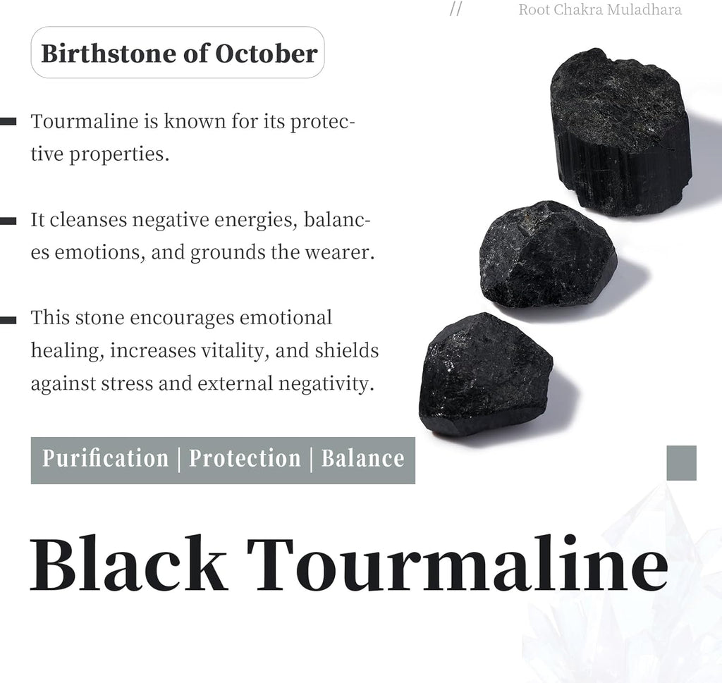 SUNYIK Black Tourmaline Tumbled Chips Stone Crushed Crystal Quartz Pieces Irregular Shaped Stones 1pound(about 460 gram)