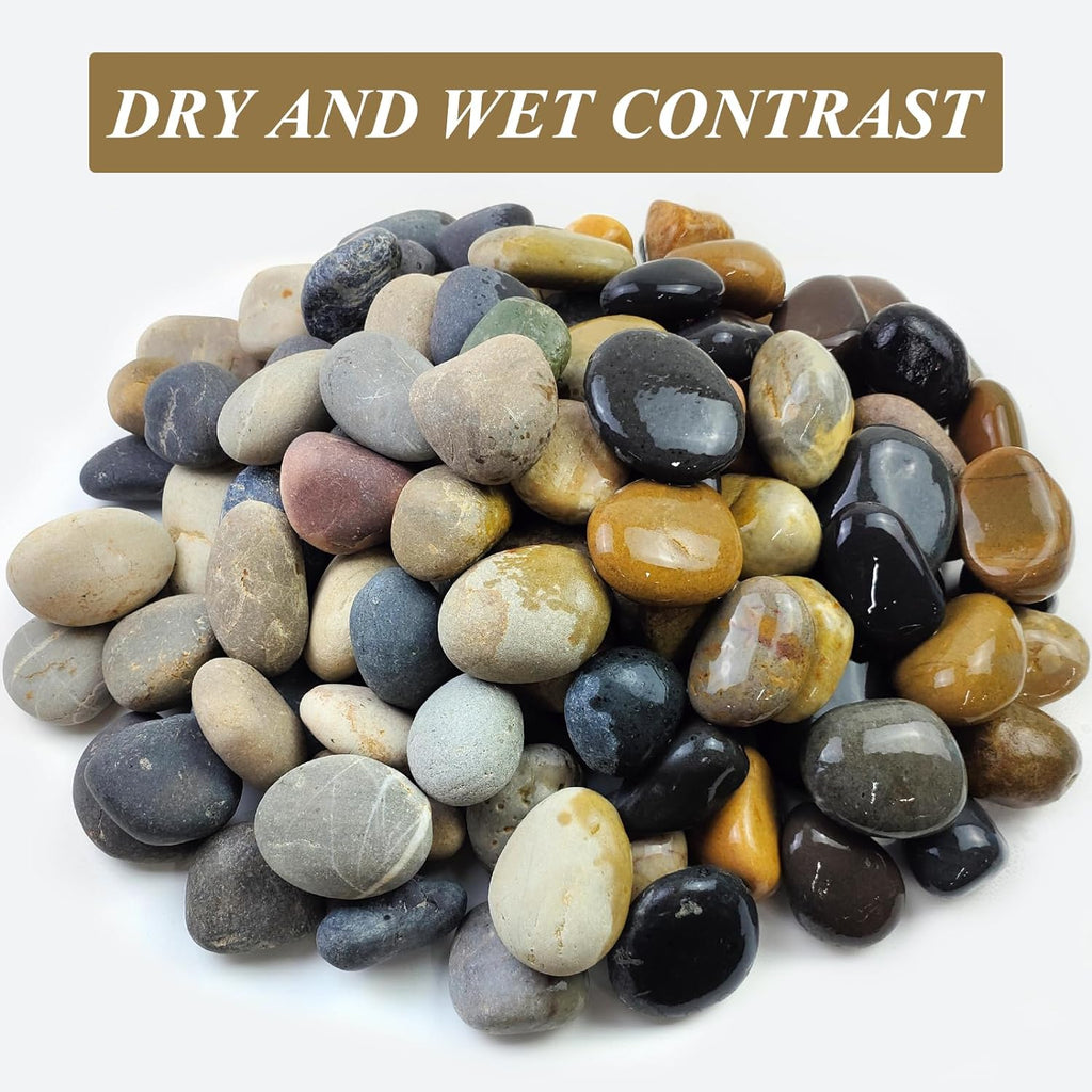 20 lbs Natural River Rocks Mexican Beach Pebbles, 2-3 Inch Decorative River Rocks for Landscaping Garden Paving Plant Rocks Crafting Walkways and Outdoor Decorative Stone