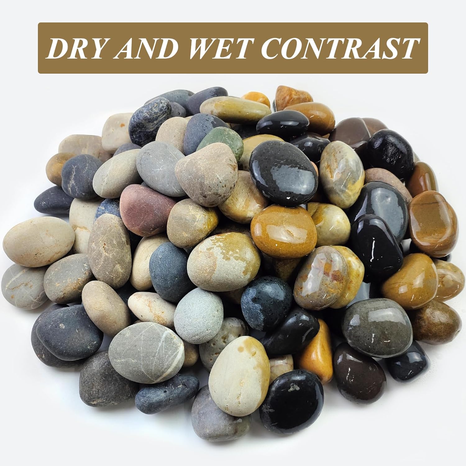 20 lbs Natural River Rocks Mexican Beach Pebbles, 2-3 Inch Decorative River Rocks for Landscaping Garden Paving Plant Rocks Crafting Walkways and Outdoor Decorative Stone