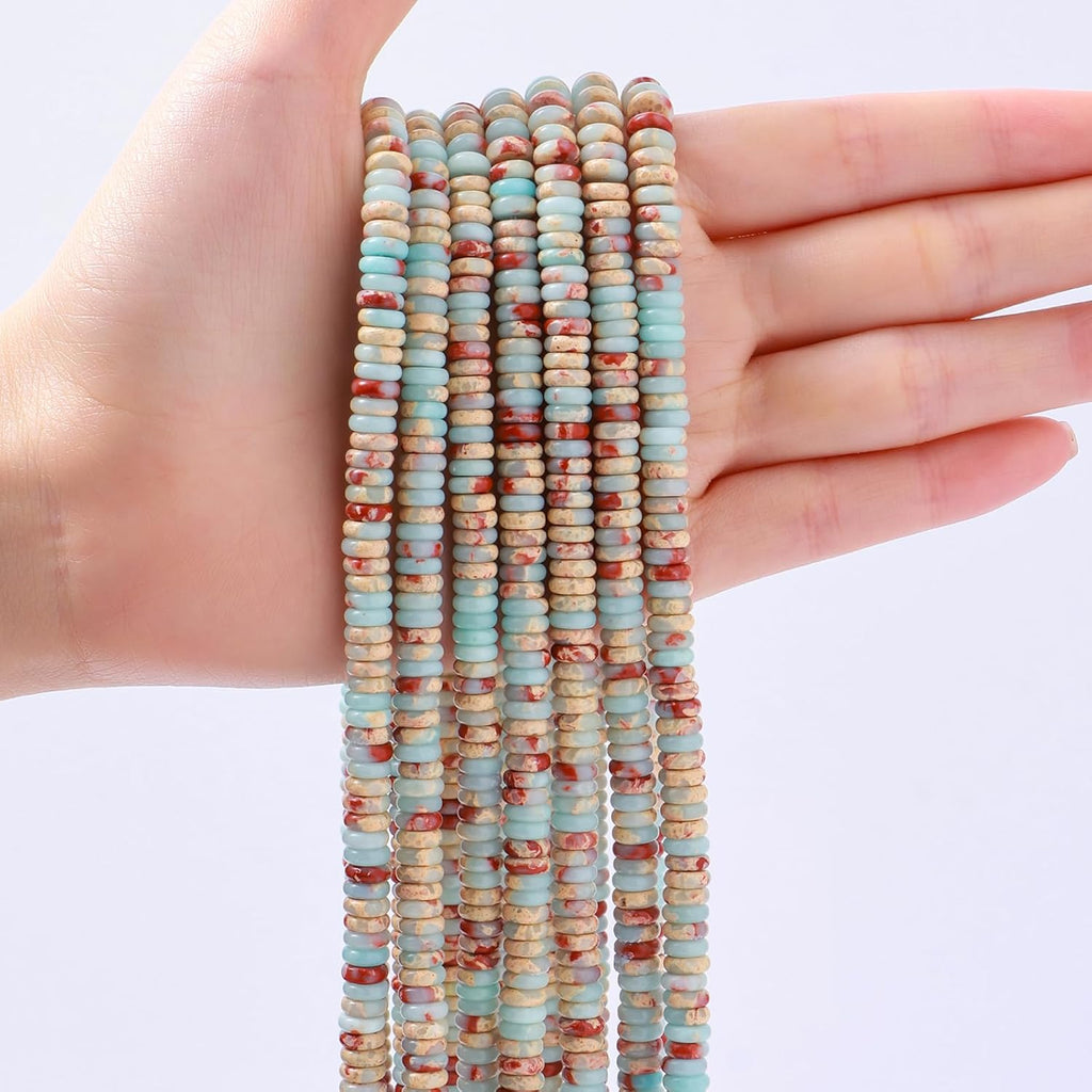 Natural Shoushan Stone Disk Spacer Beads 6x2mm 38cm/str Flat Rondelle Loose Semi Gemstone Caps for Making Bracelets Necklace