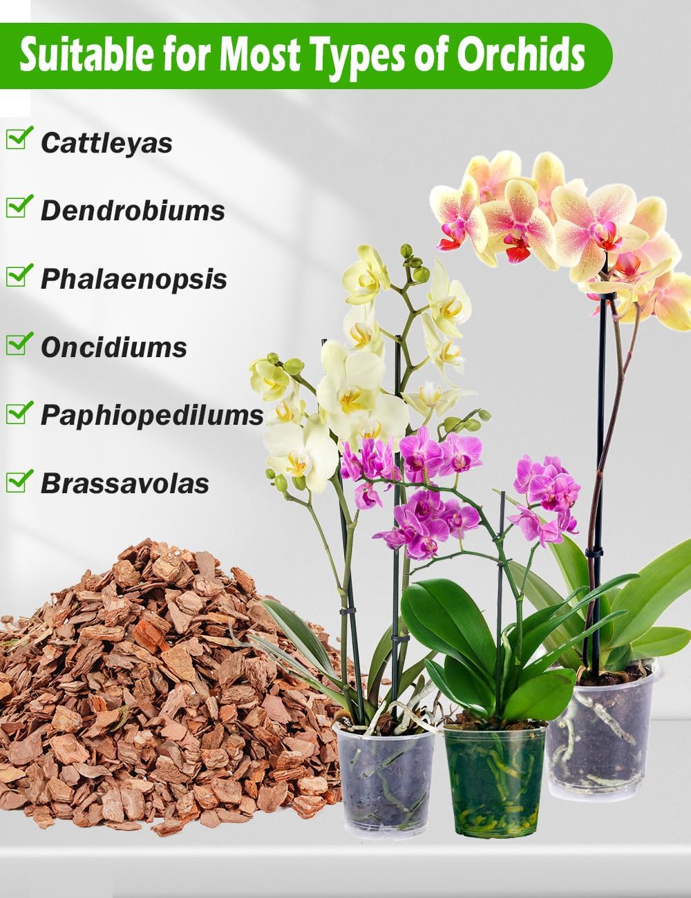 TOYPOPOR Orchid Potting Mix, (3 Quarts)Orchid Bark With Perlite, Potting Soil Medium for Plant Indoor, Pine Bark Wood Chips for Houseplant Fast Drainage, Water Retention, Air Flow and Root Ventilation