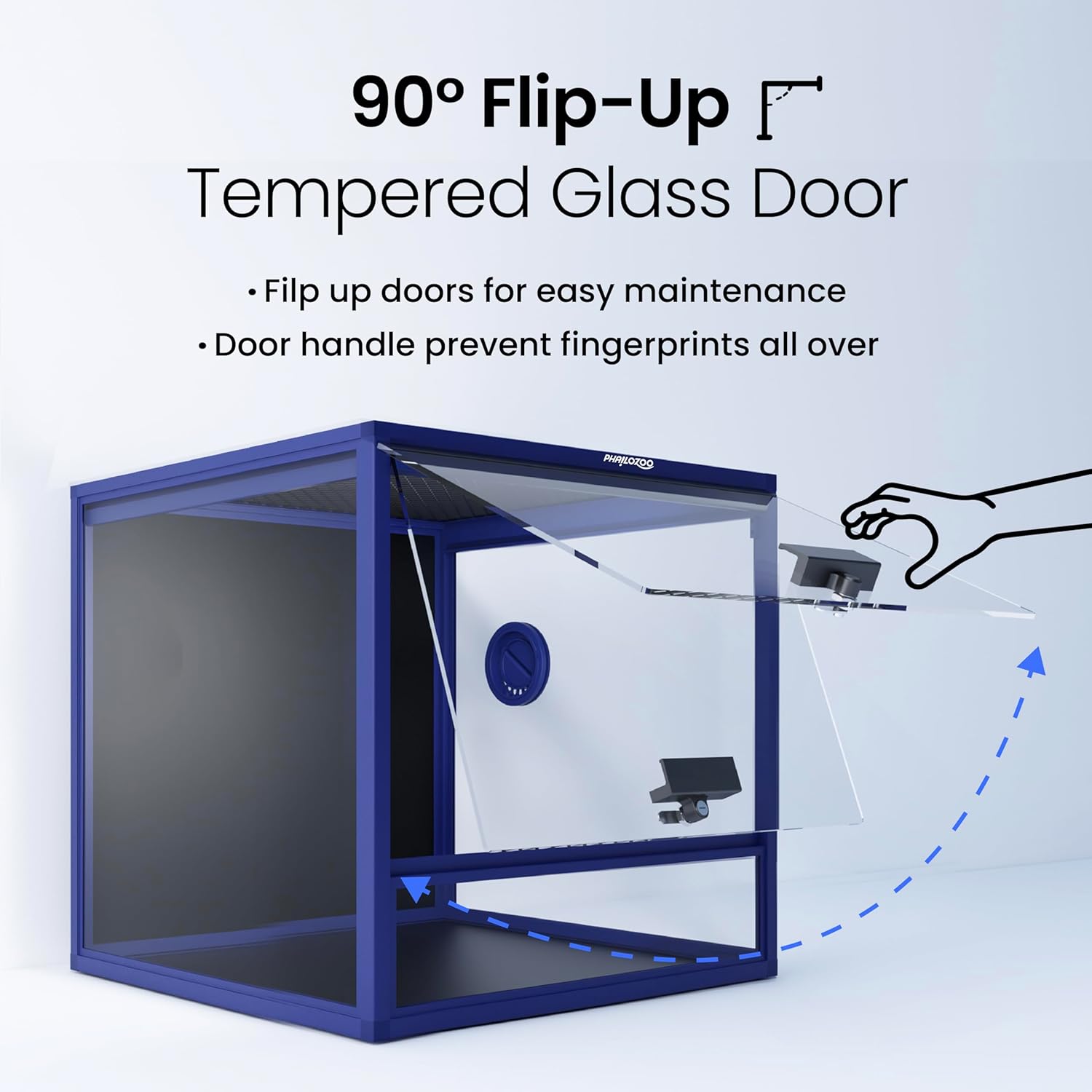 MagicCube 18'' x 18'' x 18'' Reptile Terrarium with Lock, 24 Gallon Reptile Tank with Flip-Up Tempered Glass Door, Top Screen Ventilation for Leopard Gecko, Lizards