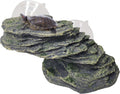 PINVNBY Turtle Basking Platform Tortoise Resin Dock Tortoise Climbing Ramp Shale with Suction Cup Adjustable Resting Terrace Lizard Climbing Platform for Frogs Newts (Small:6.0”Lx2.7”Wx2.7”H)