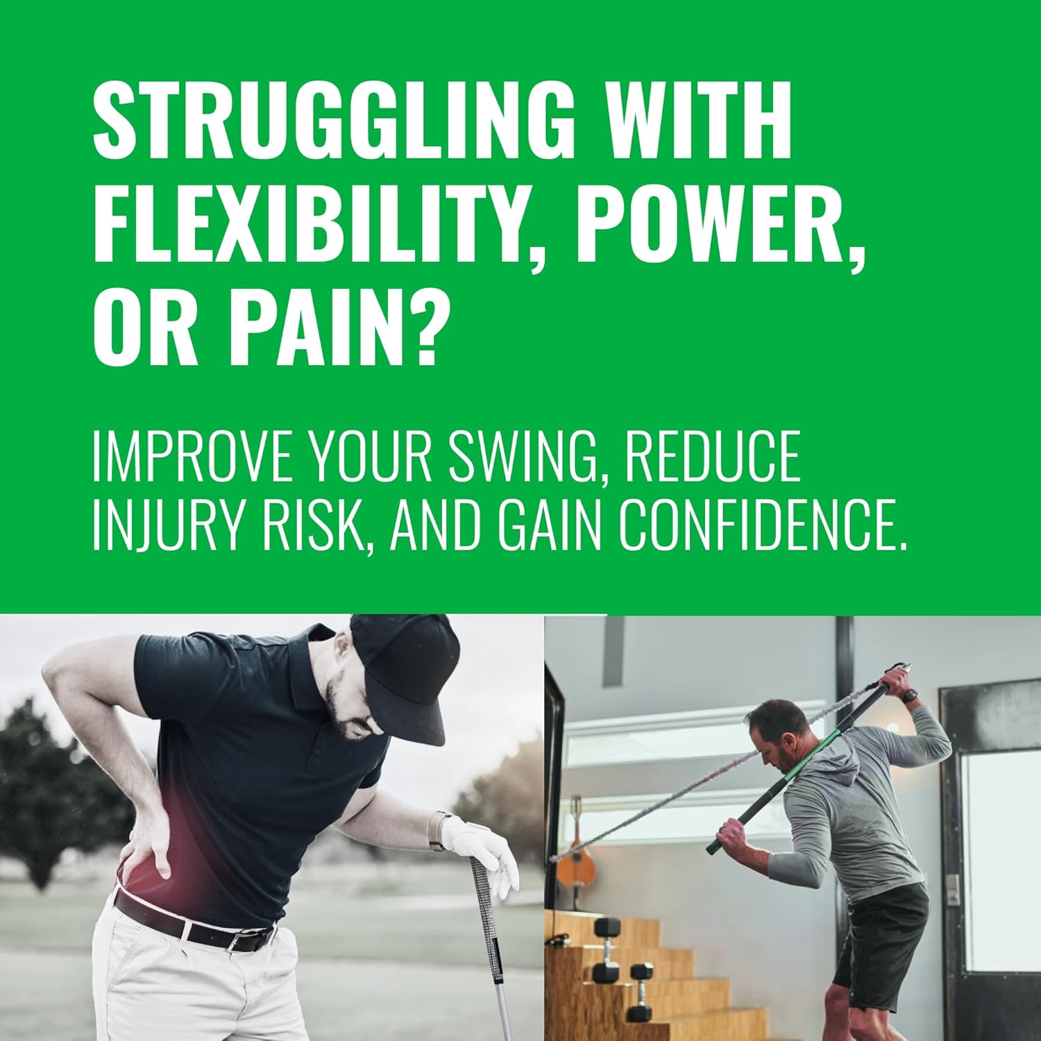 GolfForever Swing Trainer – Golf Training & Fitness System for Strength, Flexibility & Swing Power – Includes 30-Day Membership & Training Bar for Golf-Specific Workouts