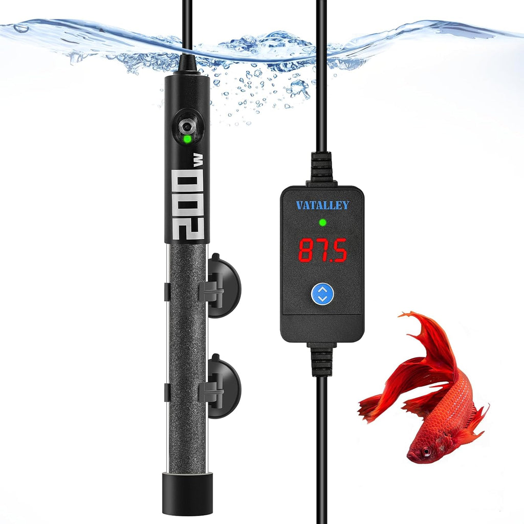 Fish Tank Heater for Aquarium: 50W/100W/200W/300W/500W Submersible Turtle Betta Heaters with Accurate Temperature LED Digital Display - Overheating and Off-Water Protection for 20-40 Gallon