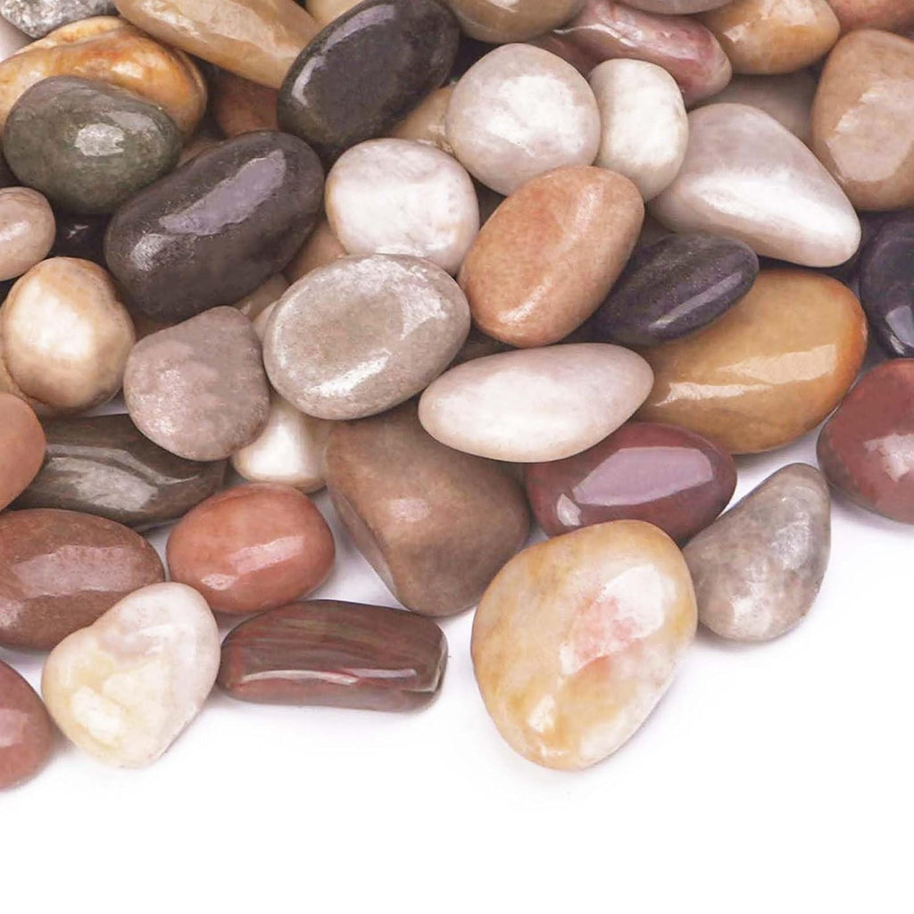 10 lbs Decorative Rocks for Planters and Outdoor Landscaping, 1"- 1 1/2", Pebbles for Indoor Plants, Vases, Terrarium, Polished Stones for Garden Decor