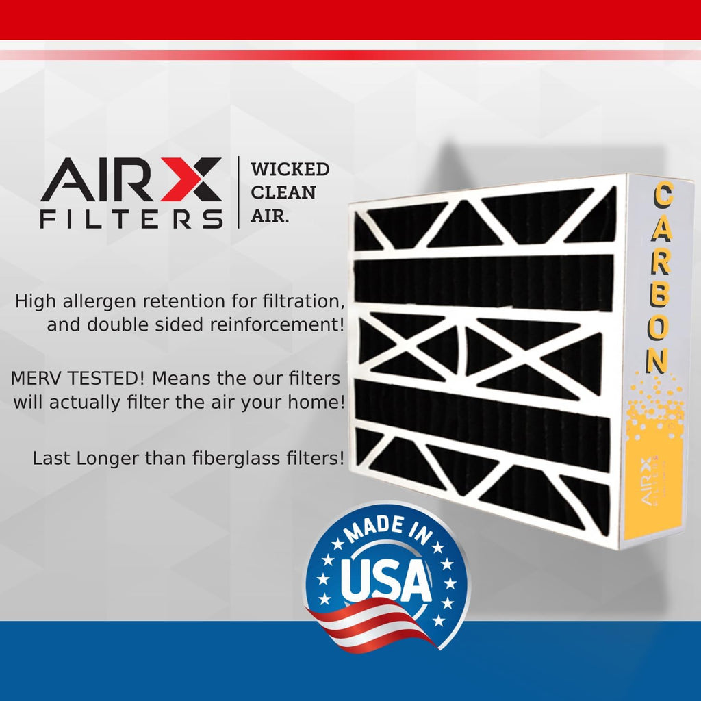 AIRX FILTERS WICKED CLEAN AIR. 16x25x4 Air Filter Odor Eliminator Carbon Filter MERV 8 Compatible with Honeywell FC100A1029 EXPXXFIL0016 2 Pack