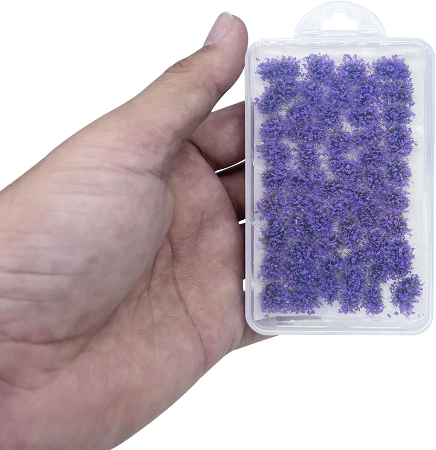 Woohome 53 Pcs DIY Miniature Flower Cluster Flower Vegetation Groups Purple Static Grass Tufts for Train Landscape Railroad Scenery Sand Military Layout Model Miniature Bases and Dioramas