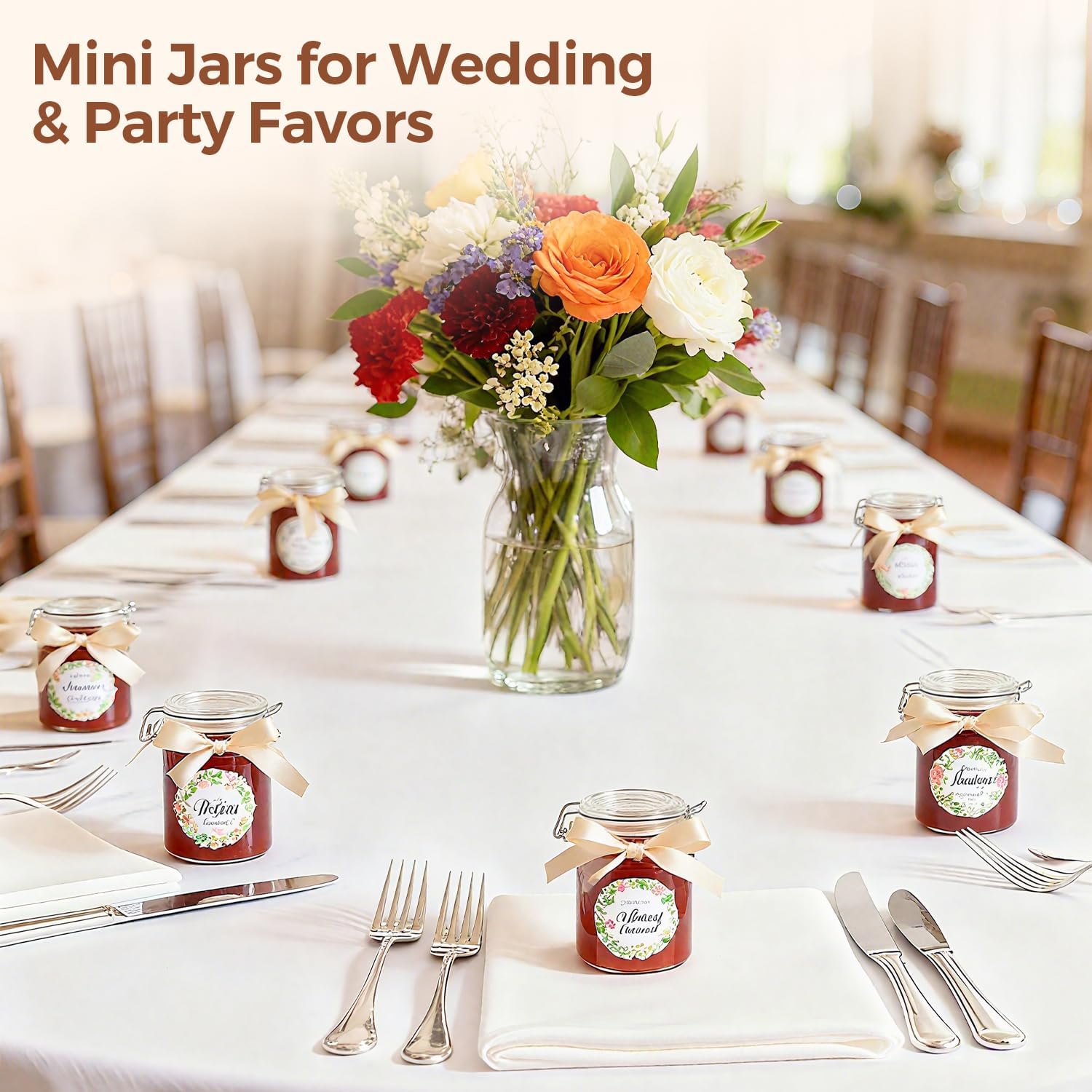 ComSaf 8oz Small Airtight Glass Jars Set of 12 with Lid Food Storage Jar Round, Mini Storage Container with Clear Preserving Seal Wire Clip Fastening for Kitchen Canning, Jam, Spice, Honey, Mason Jars