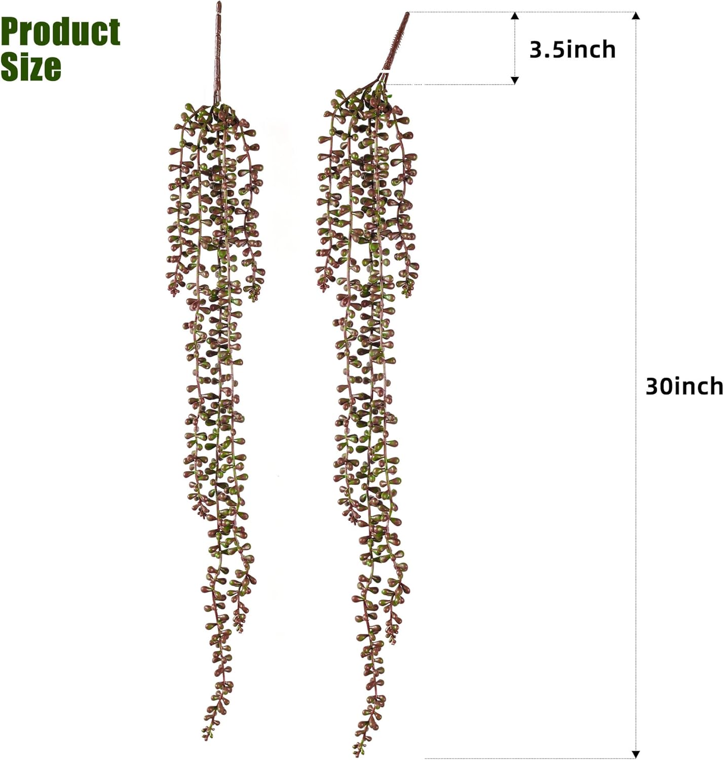 9PCS Orange Artificial Succulents Hanging Plants,27.5 Inch Fake String of Pearls Greenery Plants 5 Branches for Autumn Home Garden Office Party Balcony Wall Indoor Outdoor Fall Dec, Orange