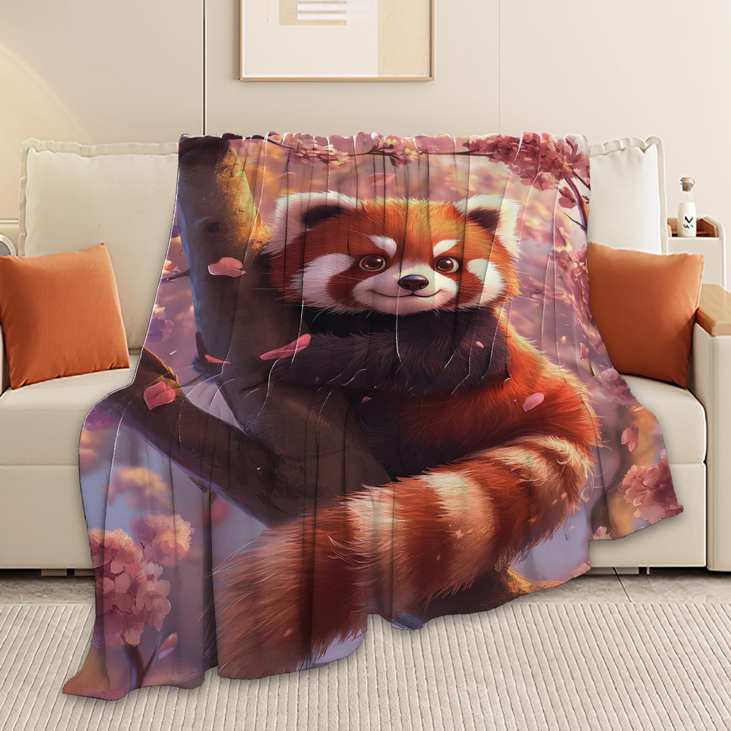 Red Panda Blanket Cute Red Panda Throw Blanket Gifts for Girls Boys Kids Women Men Adults Super Soft Cozy Plush Fluffy Fuzzy Fleece Blanket Home Decor 50''X60''
