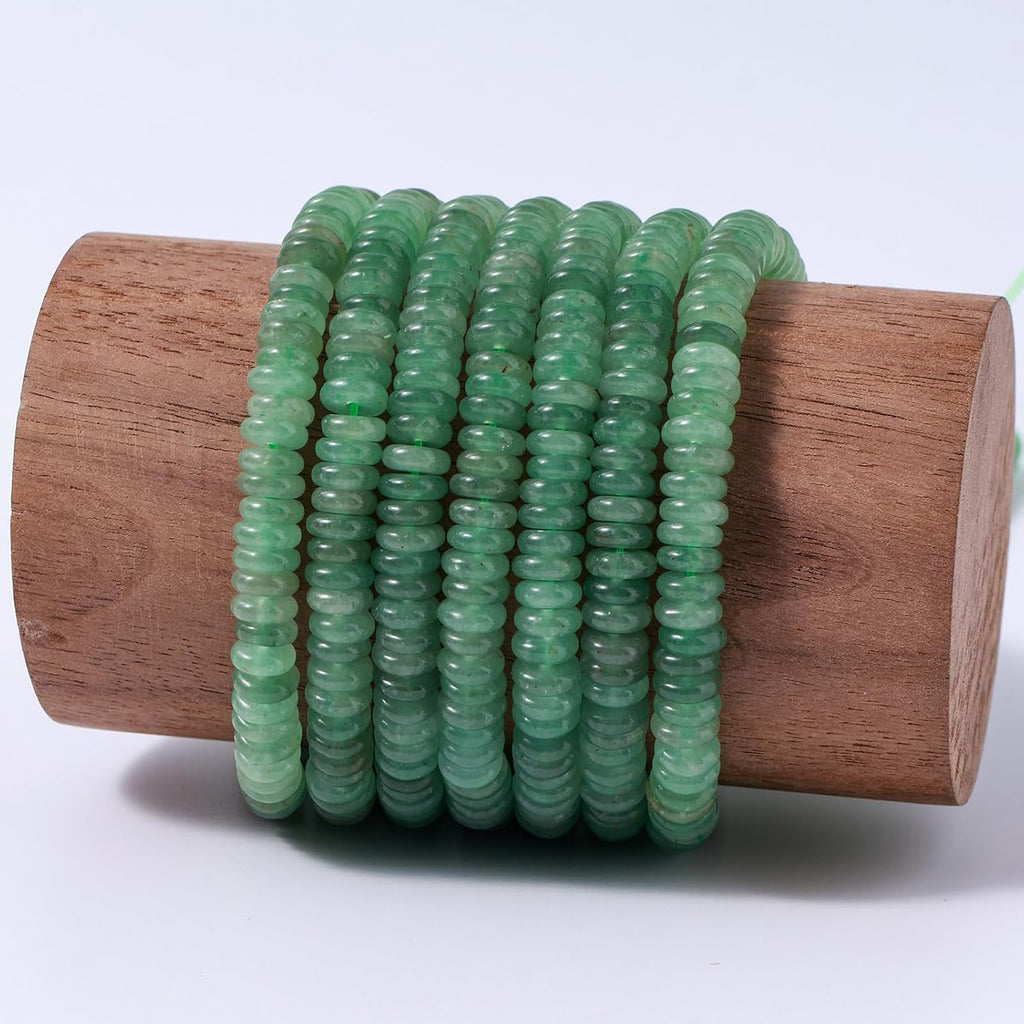 Natural Green Aventurine Disk Stone Spacer Beads 6x2mm 38cm/str Flat Rondelle Loose Semi Gemstone Caps for Making Bracelets Necklace