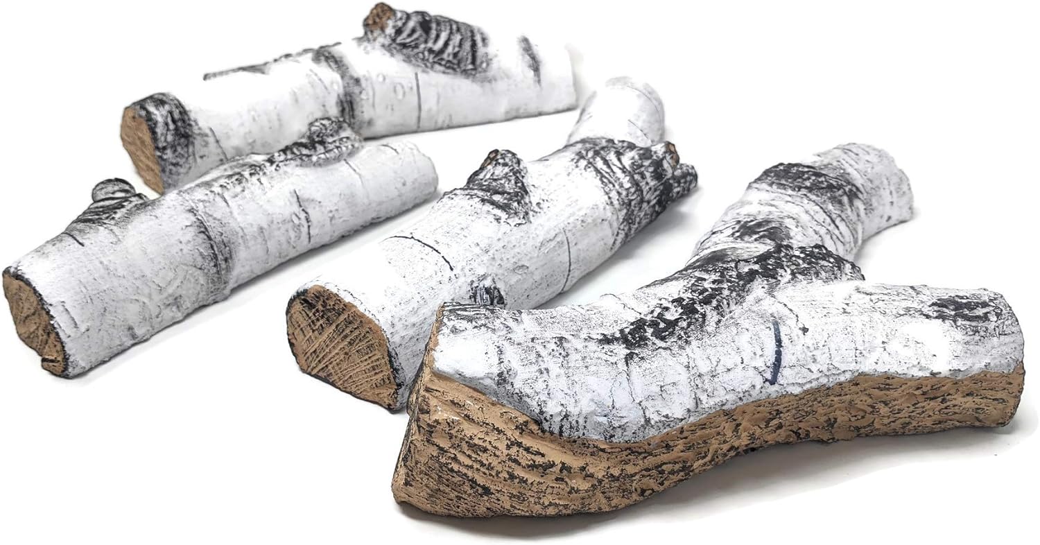 Midwest Hearth Gas Logs Deluxe Decorative Branch and Twig Set | Cast from Real Logs and Hand Painted in USA (Aspen 4-Piece)