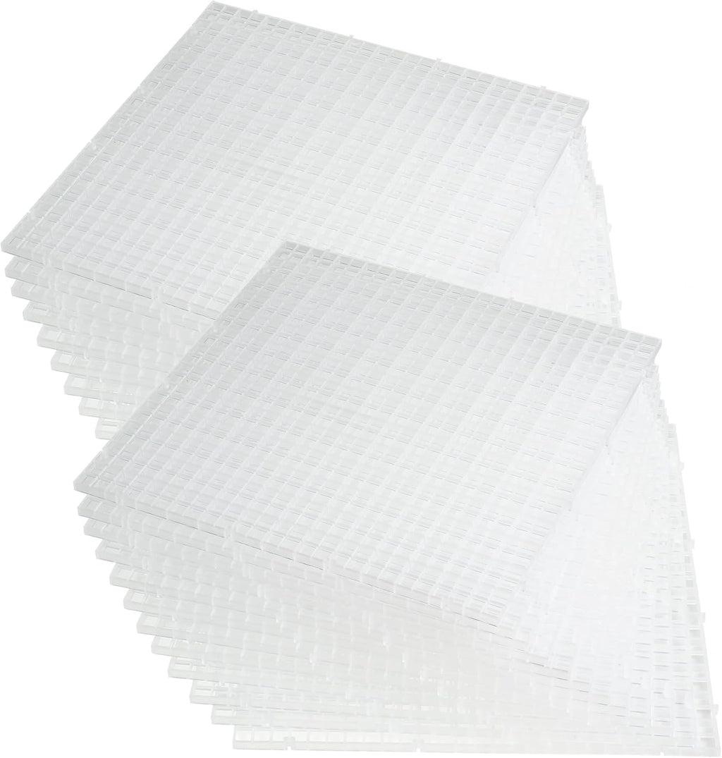 ALEGI 24 Pcs Aquarium Fish Tank Divider Plastic Egg Crate Aquarium Filter Bottom Tray Grid Isolation Board Partition Net Pane Separator (L 24pcs)