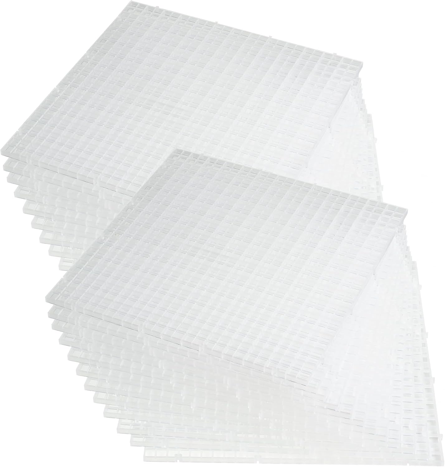 ALEGI 24 Pcs Aquarium Fish Tank Divider Plastic Egg Crate Aquarium Filter Bottom Tray Grid Isolation Board Partition Net Pane Separator (L 24pcs)