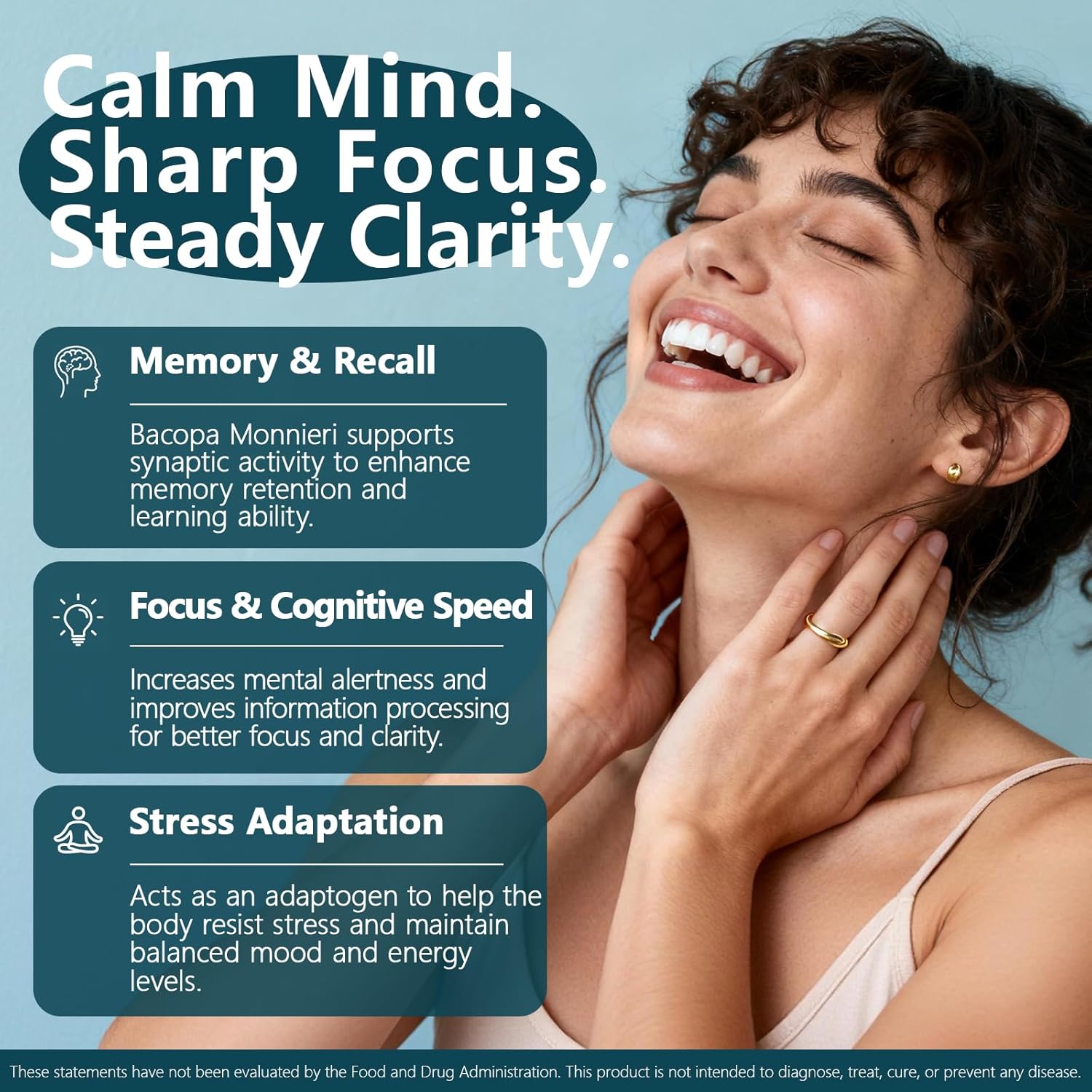 Bacopa Monnieri Supplement 300MG, Organic Nootropic Bacopa Extract, ≥ 55% High Potency Bacosides, Brain & Memory Supplement for Focus and Cognitive Support, Made in USA, 90 Capsules