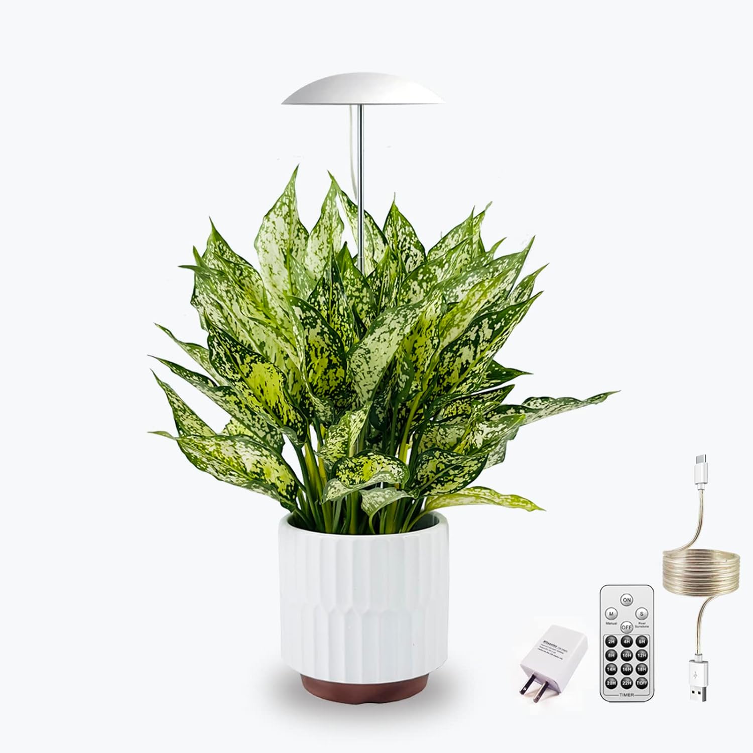 LED Grow Lights for Indoor Plants, Smart USB Small Full Spectrum Plant Lights with Remote, Height Adjustable, Auto On/Off Timer, Ideal for Home Decoration