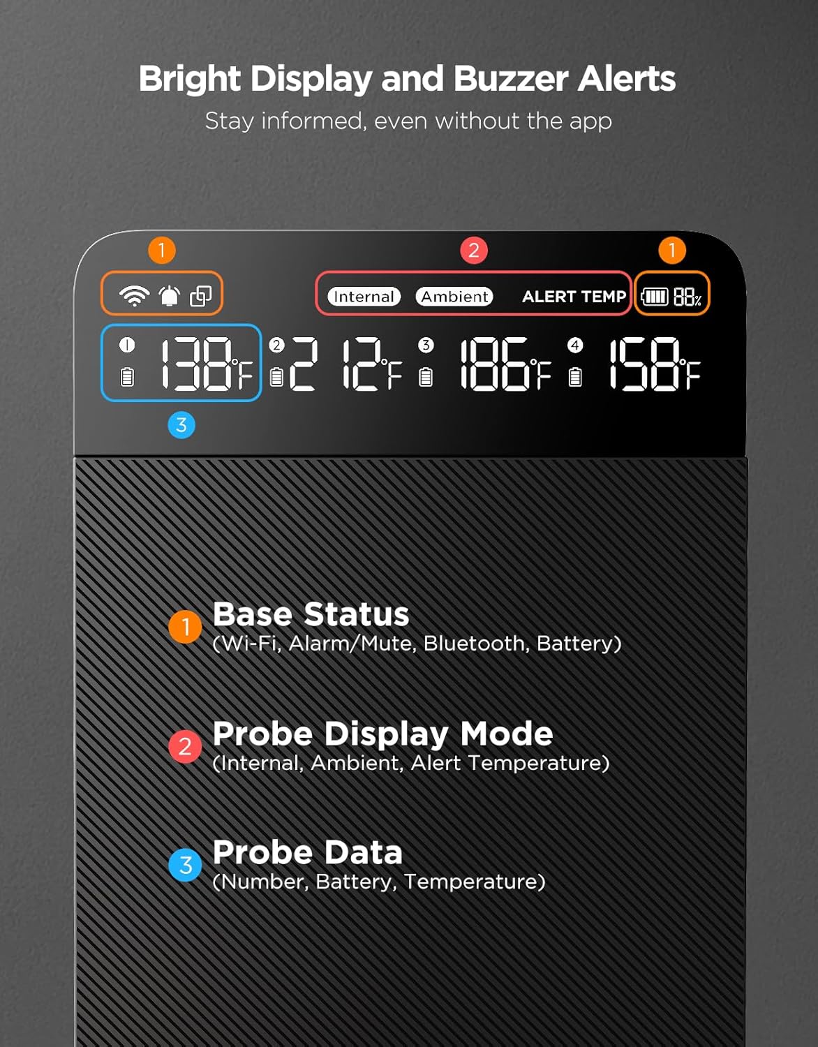 GoveeLife Bluetooth Wireless Meat Thermometer with 4 Probes, WiFi Unlimited Range, ±1.8℉ Accuracy, IP68 Waterproof Real Time Monitoring Digital Food Thermometer for Kitchen, BBQ, Grill, Oven, Smoker
