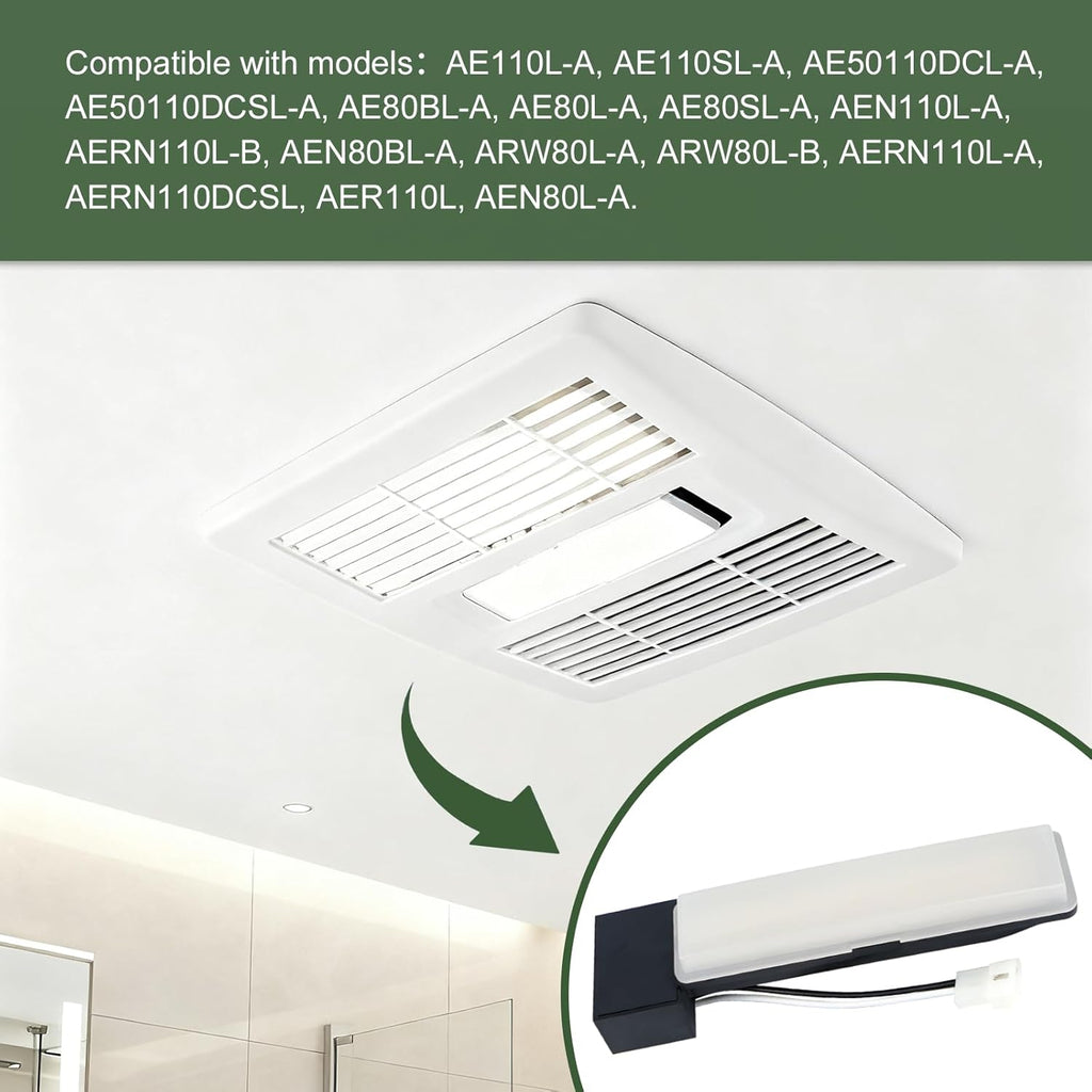 S99271607 Soft Glow LED Light Module for Bathroom Fan，Compatible with Broan-Nutone, Replaces AE110L-A, AE110SL-A, AE50110DCL-A, AE50110DCSL-A, AE80BL-A, AE80L-A, AE80SL-A, AEN110L-A, AEN80BL-A Model