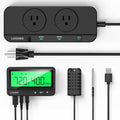LUXBIRD WiFi Temperature & Humidity Controller LTC-318-W, Smart Thermostat Humidistat Outlet with Split Monitor, Dual-Zone Temperature Humidity, App Control for Grow Tent Greenhouse Reptile Terrarium