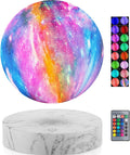 VGAzer Levitating Moon Lamp,Floating and Spinning in Air Freely with 3D Printing LED Moon Light Has 16 Colors 20 Modes for Unique Christmas Gifts,Room Decor (Marble Base 16 Colors Galaxy Moon)